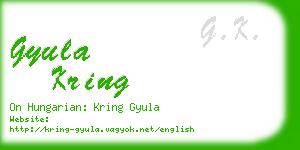 gyula kring business card